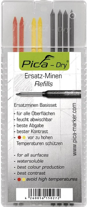 ESTUCHE DE 8 MINAS PICA-DRY GRAFITO-ROJO-AMARILLO