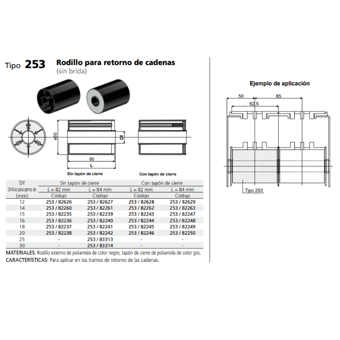 Rodillo Retorno D60 L84 DF20 C025382242