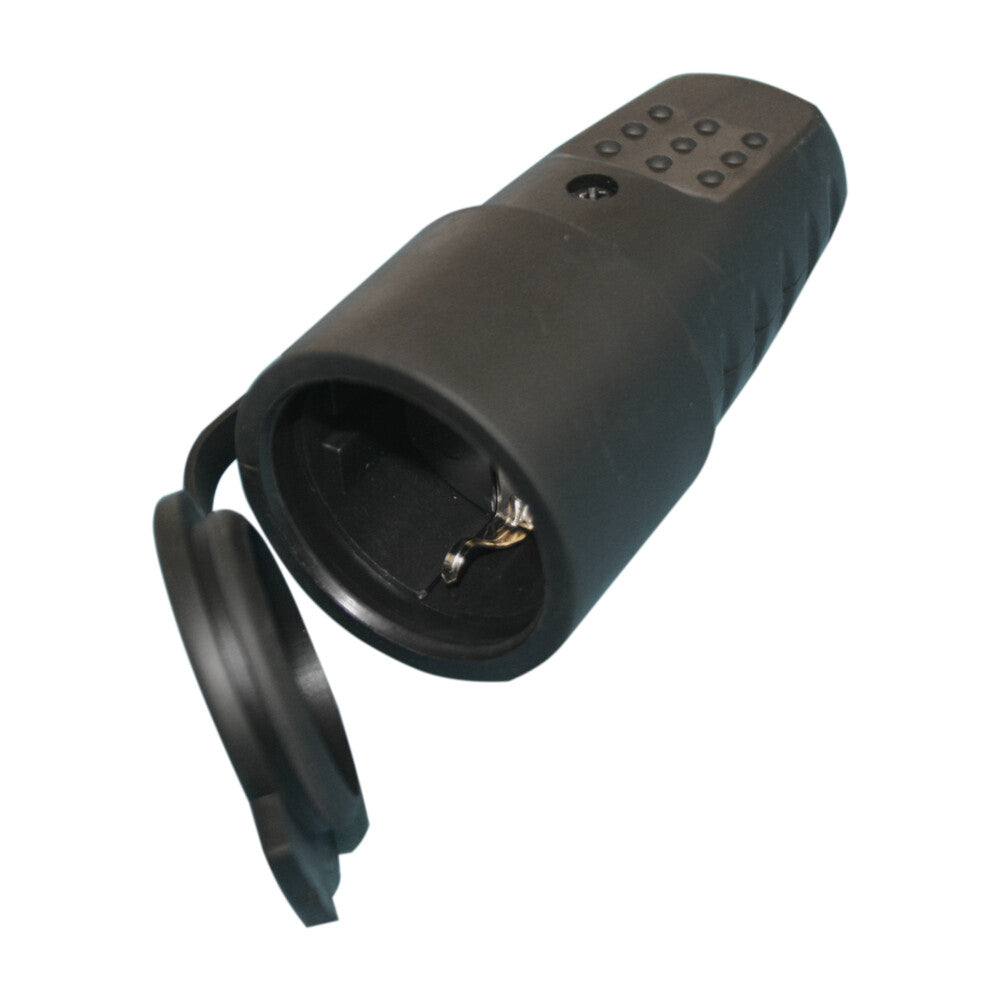 Base goma negra con toma de tierra 16A 250V 36.042