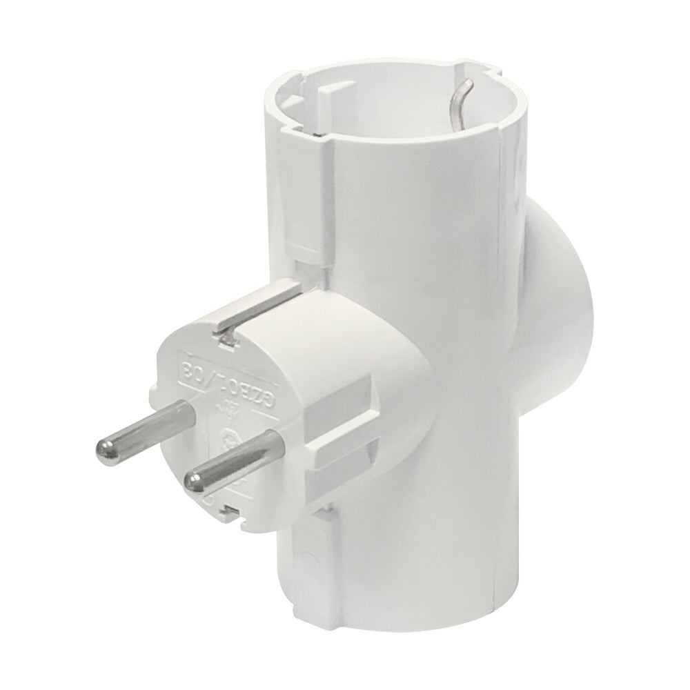 Adaptador de 3 tomas blanco con toma de tierra 16A 250V 36.053/1