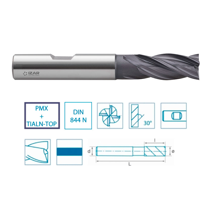 Fresa frontal PMX DIN844N NZ-TIALN-TOP IZAR 6600 3mm