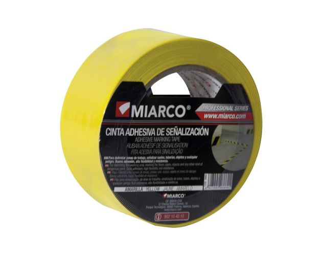 Cinta adhesiva de señalizazión amarilla 50 mm x 33 m