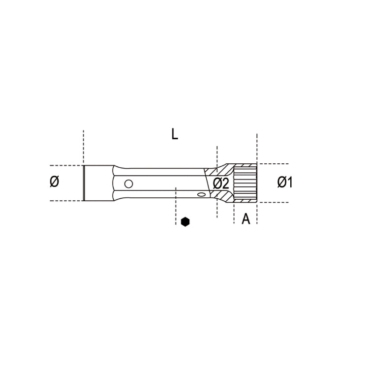 Llave de tubo de dos bocas hexagonal Beta 930 8x9