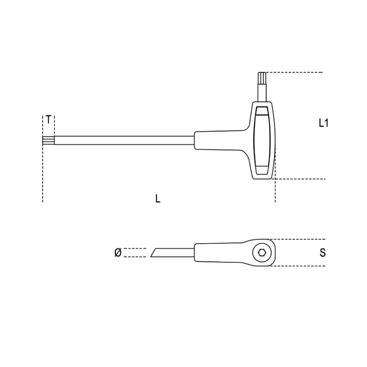 Llave allen acodada con mango Beta 96T