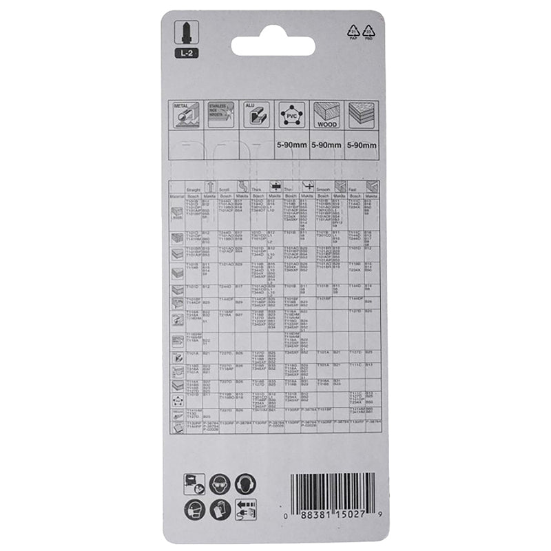 Pack 5 hojas de sierra de calar Makita Madera L02 A-86309