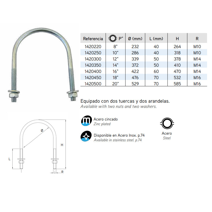 Abarcón de Hierro Zincado