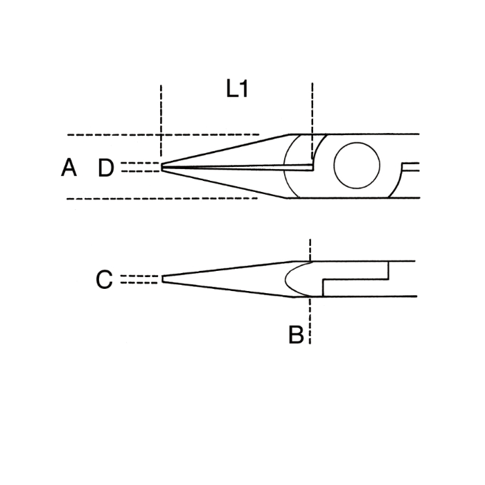 Alicates bocas semirredondas cortas lisas Beta 1175BM 140MM