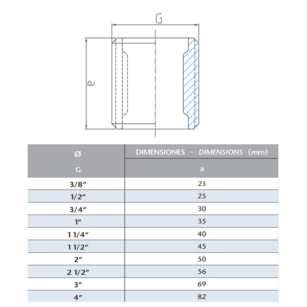 Casquillo galvanizado Macho/Macho F-531