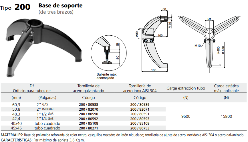 Trípode D.60,3 C020080589