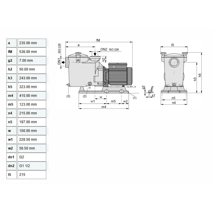 Bomba centrífuga autoaspirante para piscinas | Calpeda MPCM 31/A | 1CV 2P 230V