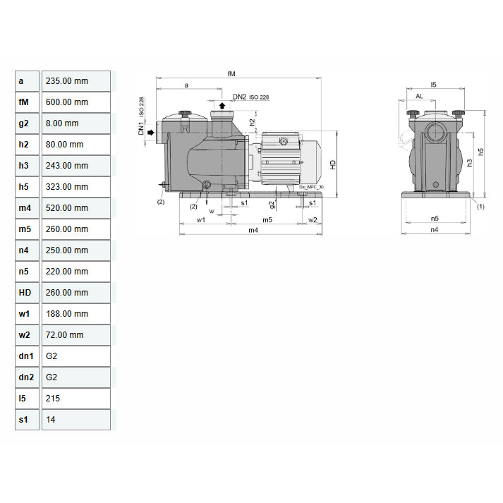 Bomba centrífuga autoaspirante para piscinas | Calpeda MPCM 61 | 2CV 2P 230V