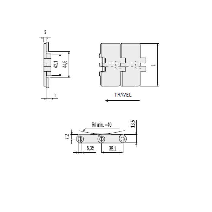 Cadena Charnela LFA820K600 (610100)