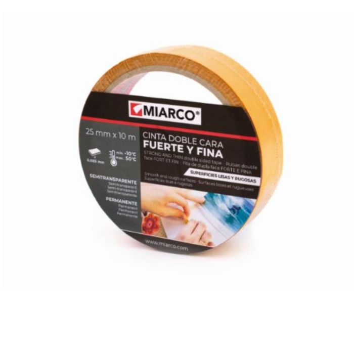 Cinta Doble Cara Fuerte y Fina 25mm X10mt