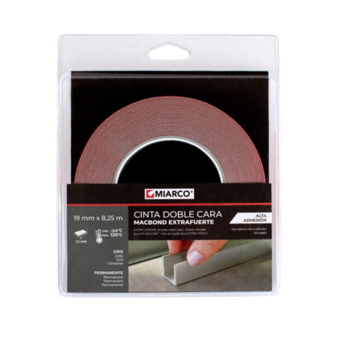 Cinta Doble Cara MacBond Extra Fuerte 19mmX8,25m