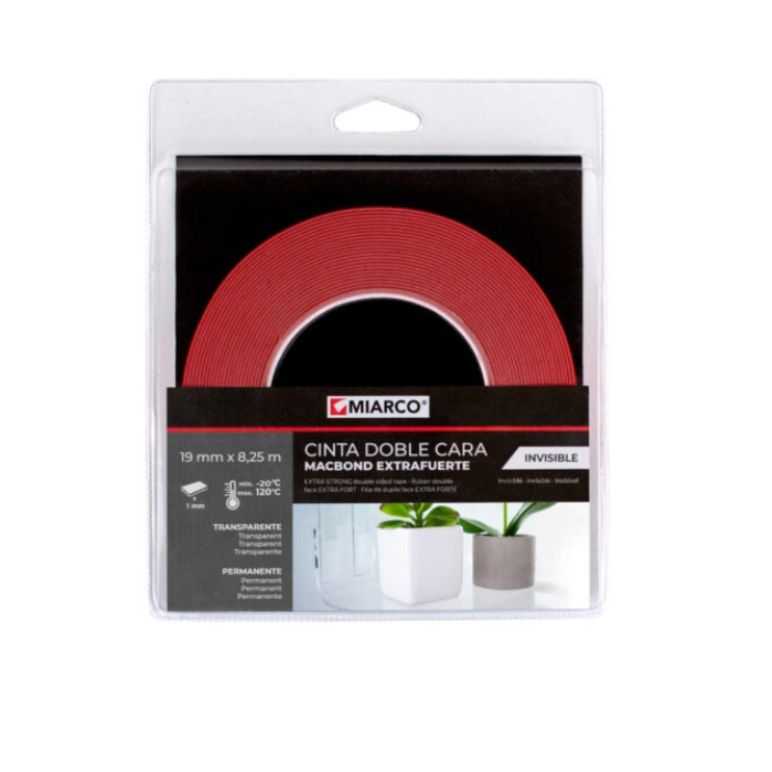 Cinta Doble Cara Macbond Invisible 19mmX8,25m