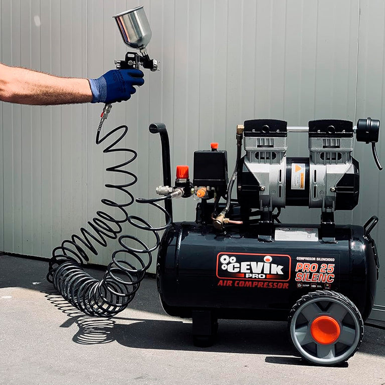 Compresor de aire silencioso 1.5hp de 24L. Cevik CA-PRO25SILENC