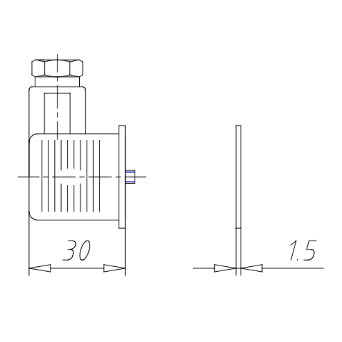 Conector T22 LED Transparente Serie 122 Camozzi