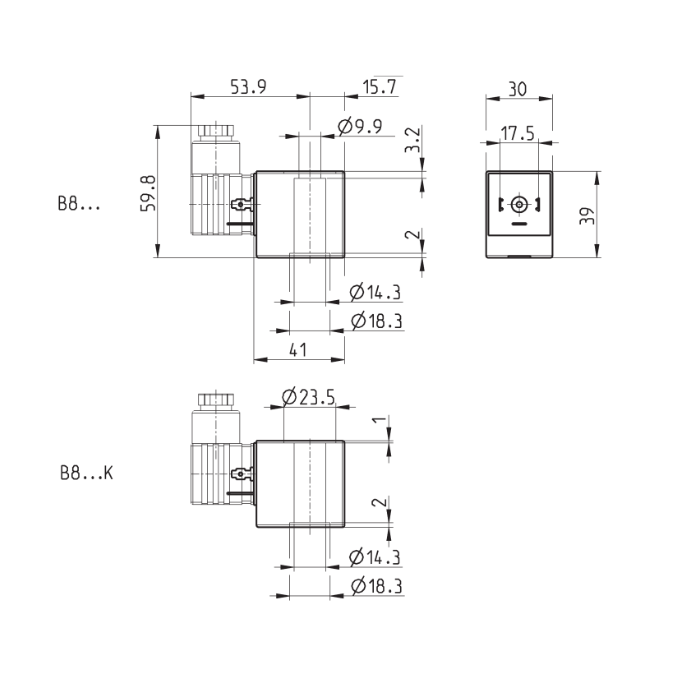 Bobina Camozzi 110V-50/60HZ 15VA B8D