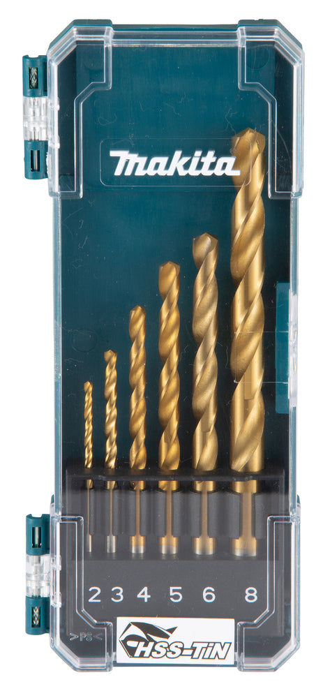 Estuche de 6 brocas para metal HSS-Tin Makita D-72833