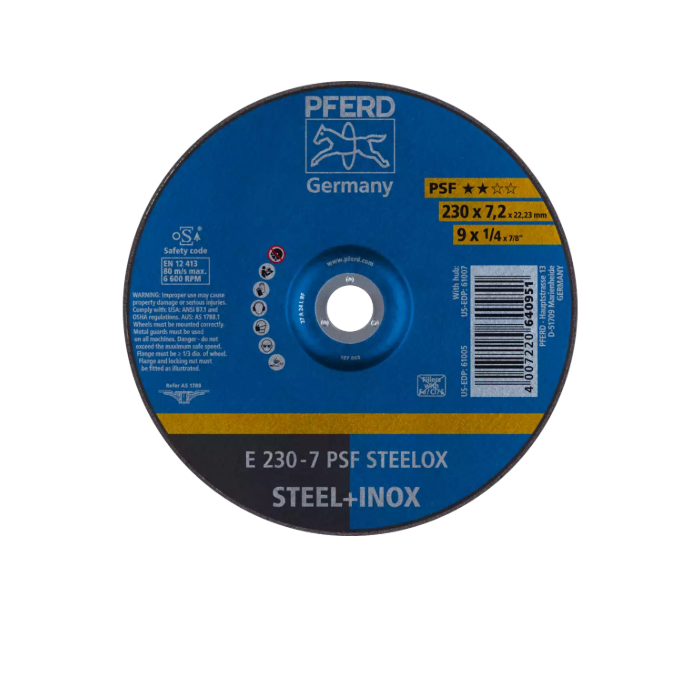Disco de desbaste Pferd E 230x7,2x22,23 mm PSF STEELOX