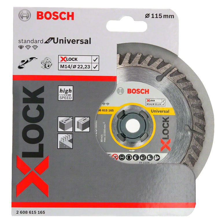 Disco de corte de diamante Standard for Universal con X-LOCK de 115 mm