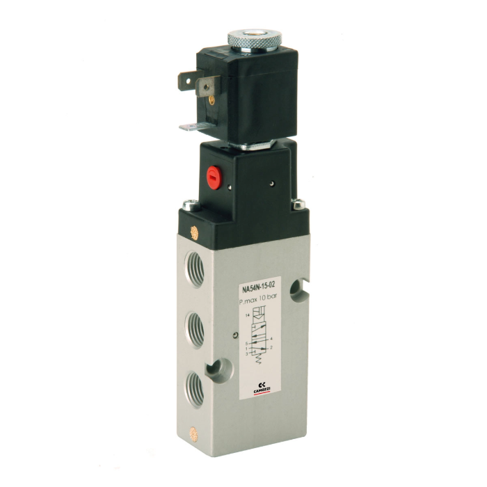 Electroválvula monoestable Namur 5/2 Camozzi 1/4" Serie NA