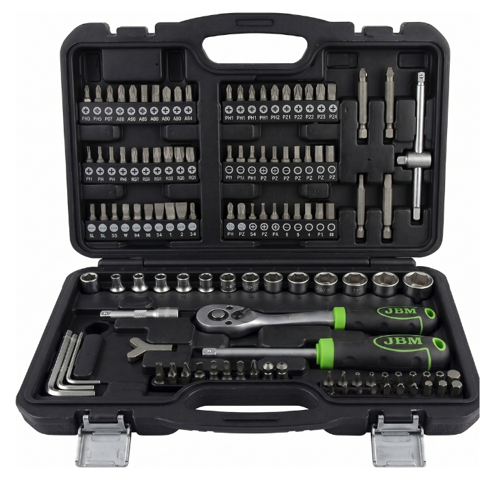 COFFRET D'EMBOUTS ET DOUILLES AVEC CLIQUET 1/4" 130 PIÈCES