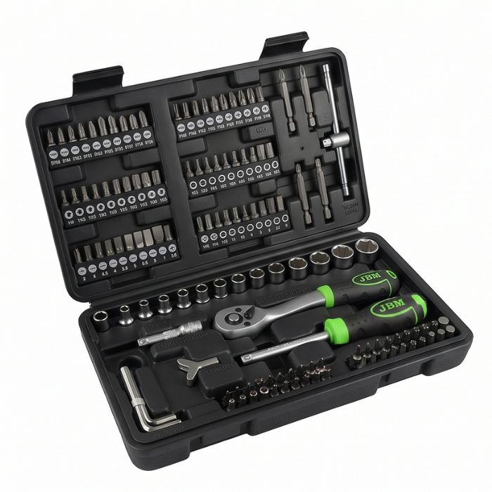 COFFRET D'EMBOUTS ET DOUILLES AVEC CLIQUET 1/4" 130 PIÈCES