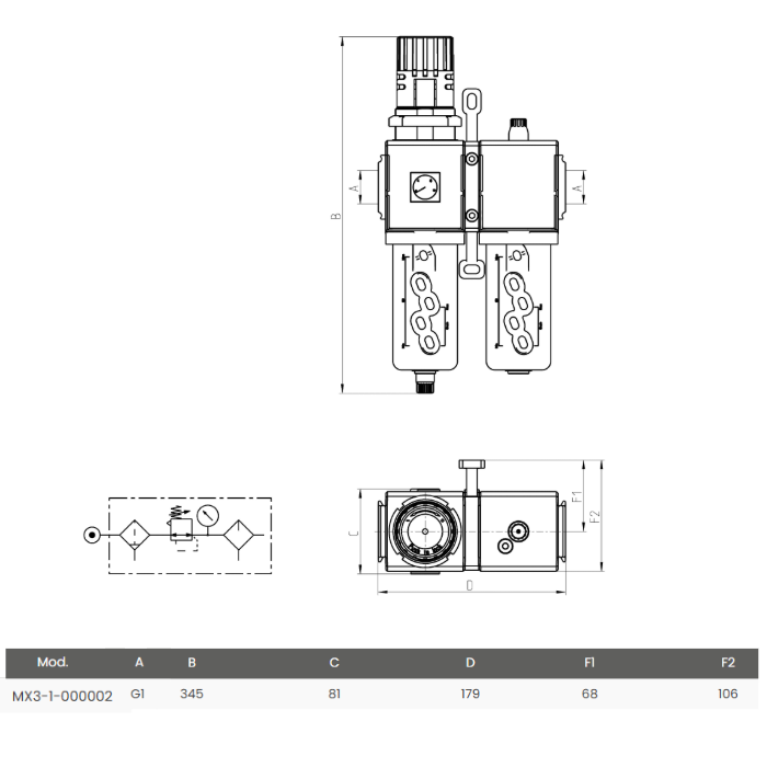 Frl Mx3 G1 CON Manómetro MX3 MX3-1-000002