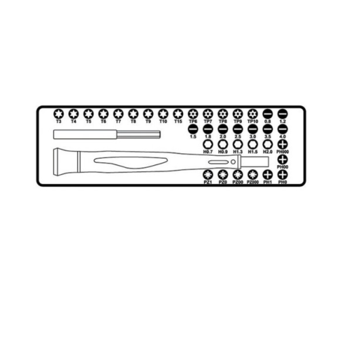 Microdestornillador bimaterial con 36 puntas Beta 1256/C36