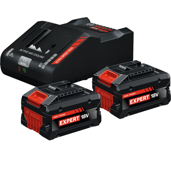 Kit de Baterias Bosch EXPERT 2x EXBA18V-80 + Cargador EXAL 18V-160 | 2400W