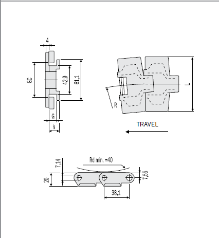 Cadena Charnela LFA880TAB K325 (612041)
