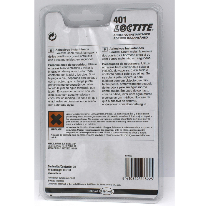 LOCTITE 401 Adhesivo instantáneo uso general 20g