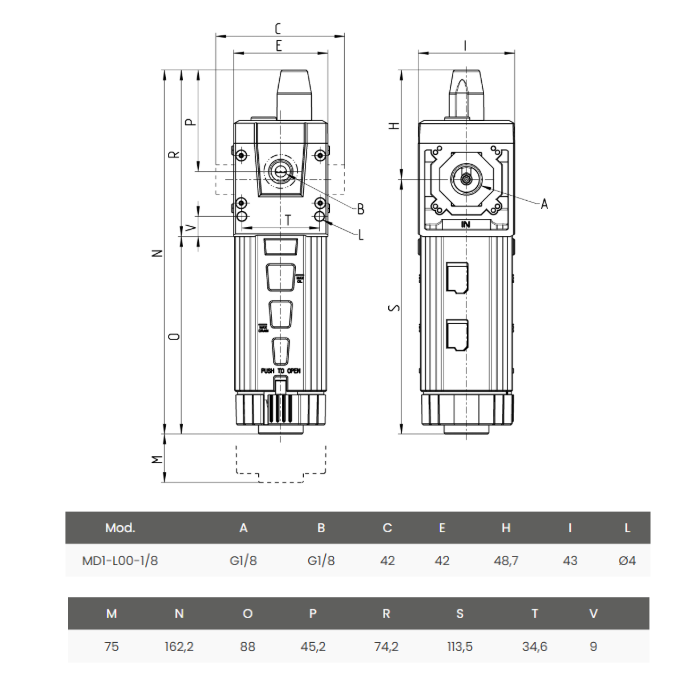 Lubricador G1/8 MD1-L00-1/8