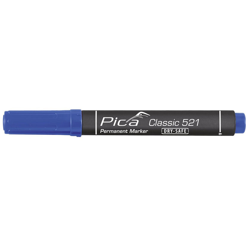 Marcador azul permanente con punta tipo cincel PICA Classic 521/41