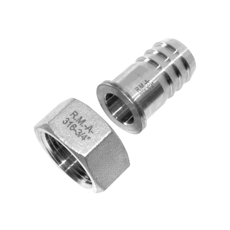 Racor 2PR de manguera rosca hembra inox A-316