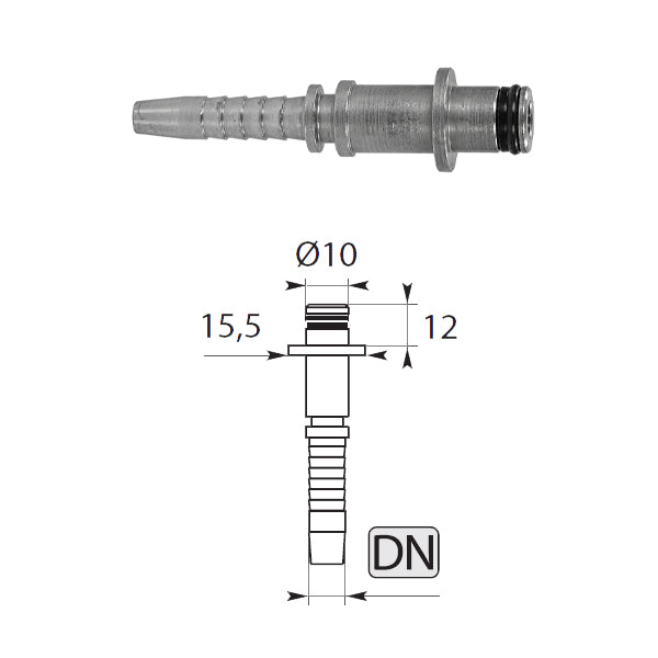 Racor de acero zincado tipo 03&04 DN6 Ø10 mm
