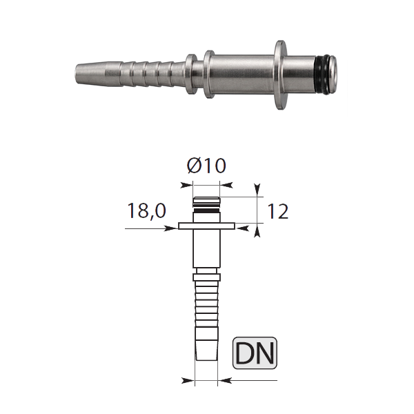 Racor de acero zincado tipo 03&04 DN6 Ø10 mm