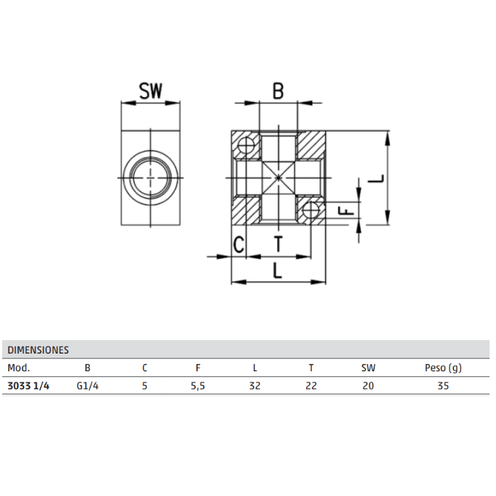 Racord Colector 3033 1/4
