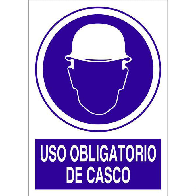 Señal Adhesiva Obligatorio Usar Casco 80x115 mm (C-747)