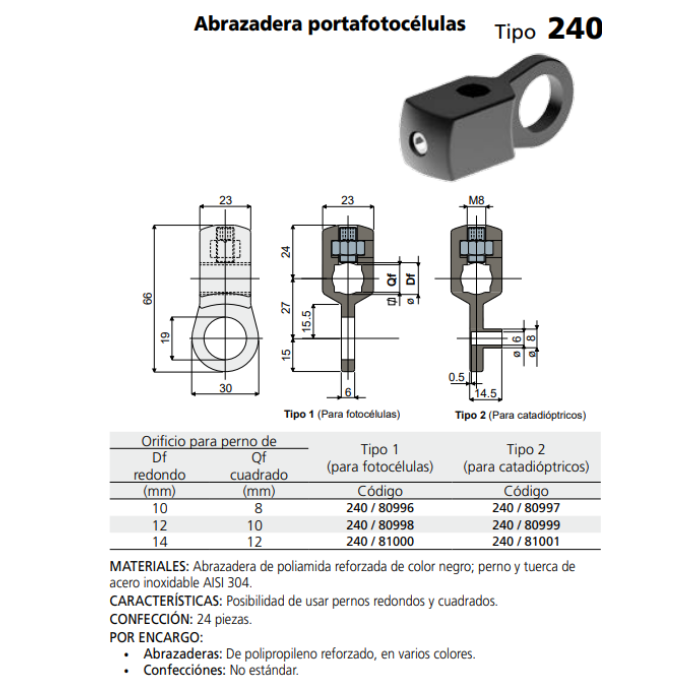 Soporte Fotocélula DF10 QF8 C024080996