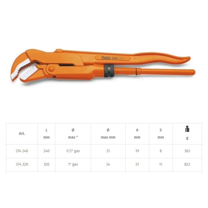 Llave tipo sueco a 45° Beta 374