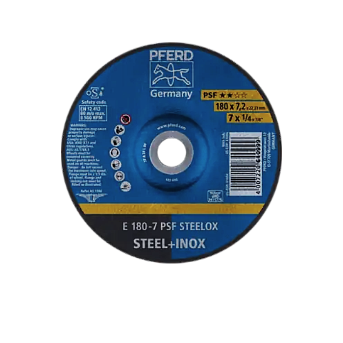 Disco de desbaste Pferd E 180x7,2x22,23 mm PSF STEELOX
