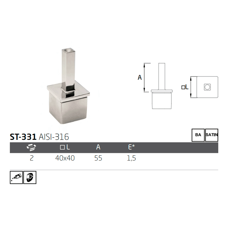 Soporte Comenza ST-331 A-316 BA 40X40