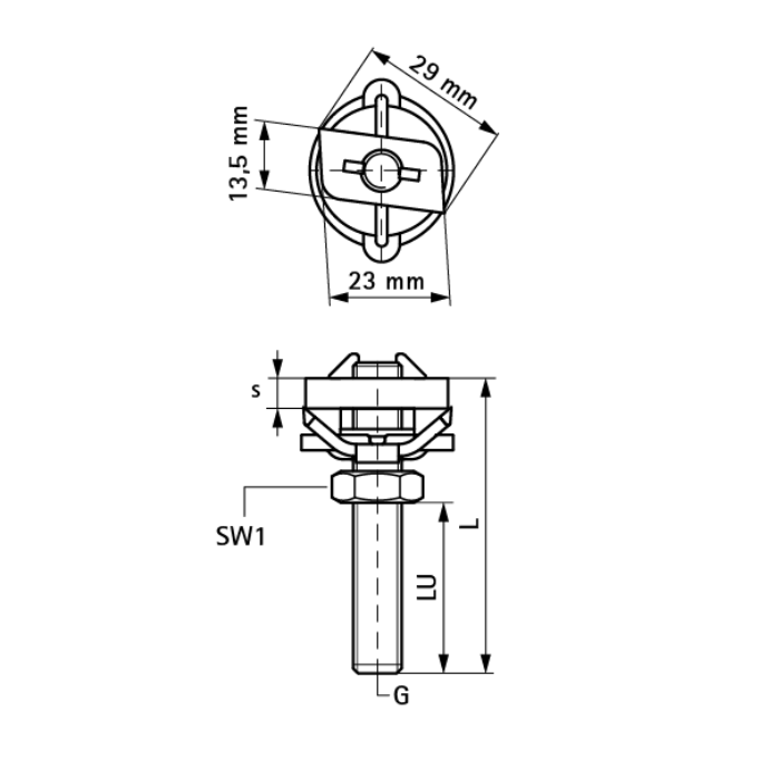 Tornillo Soporte BisRapidRail® WM0-35