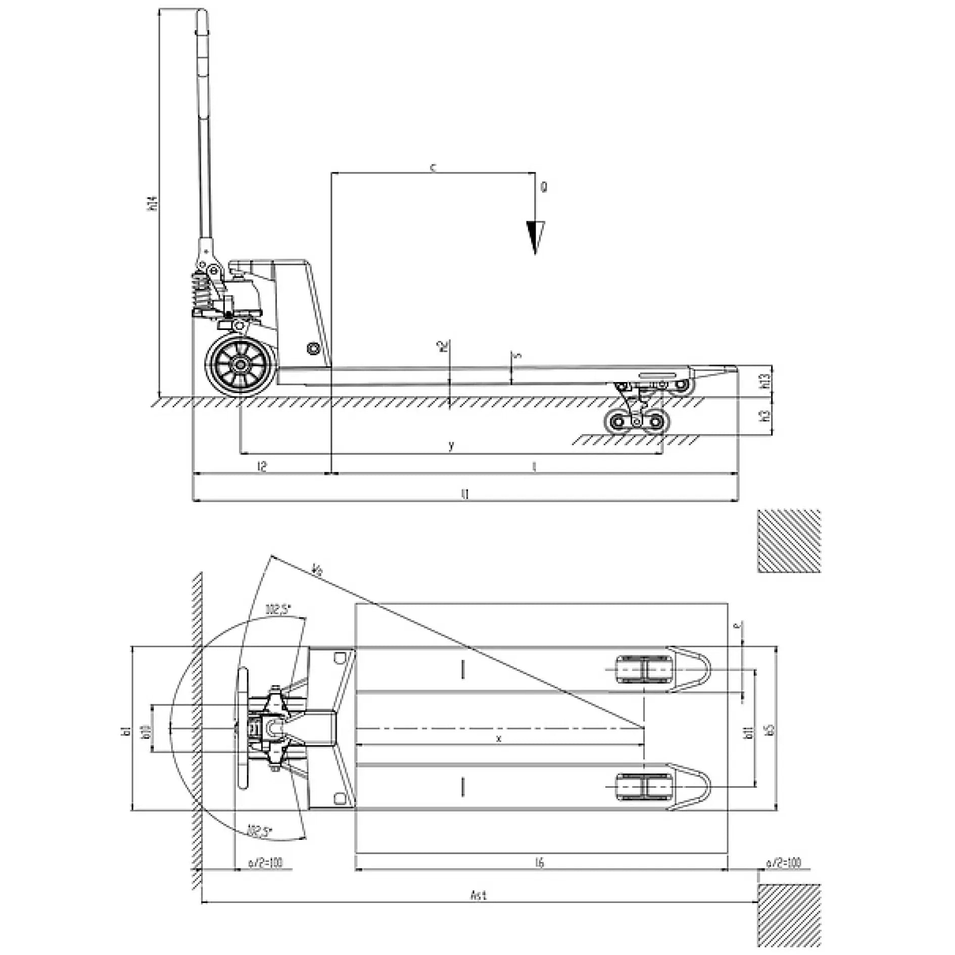 Transpaleta Pramac GS 25S4 1150X525