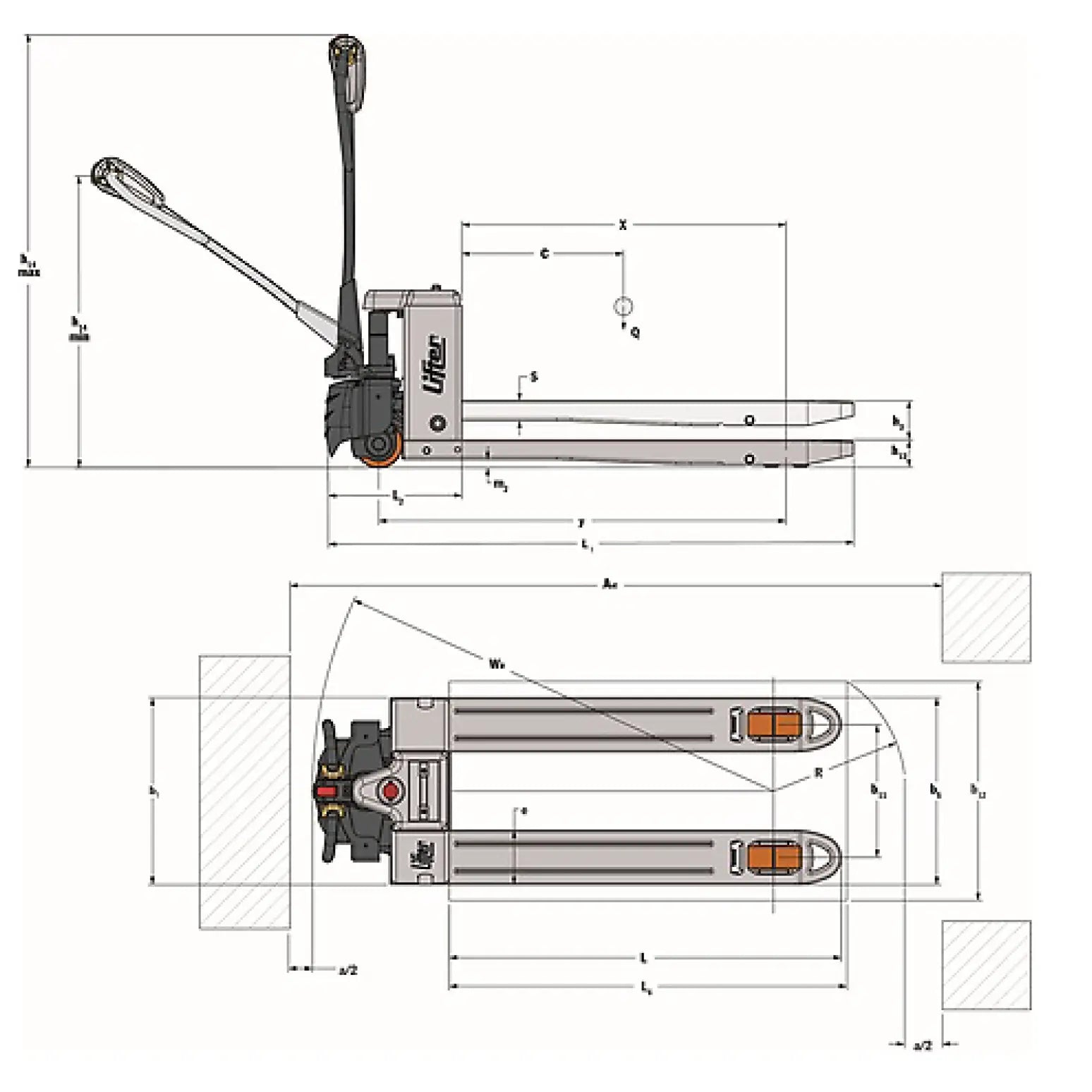 Transpaleta eléctrica Pramac EY15L 1150x550