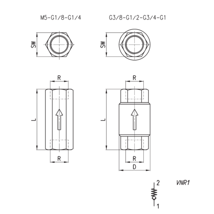 Válvula Unidireccional Camozzi