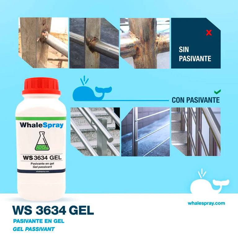 Gel Pasivante Inoxidable Whale Spray WS3634G Bote 1kg