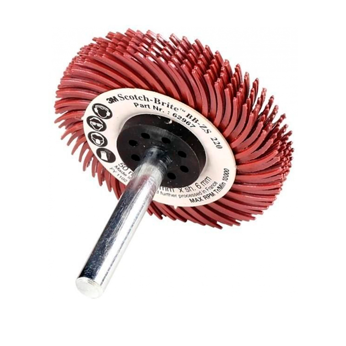 Cepillo Radial Bristle 3M con eje Ø6 Ø75 P220 180603